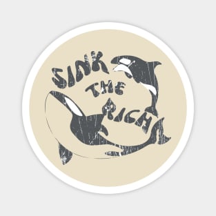 Sink The Rich Orca Whale Vintage Magnet